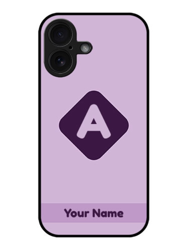 Custom iPhone 16 Custom Glass Phone Case - Custom Letter In Curved Badge Design