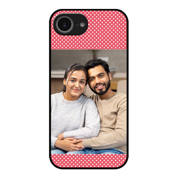 iPhone 16e Custom Glass Phone Case - White Dotted Design