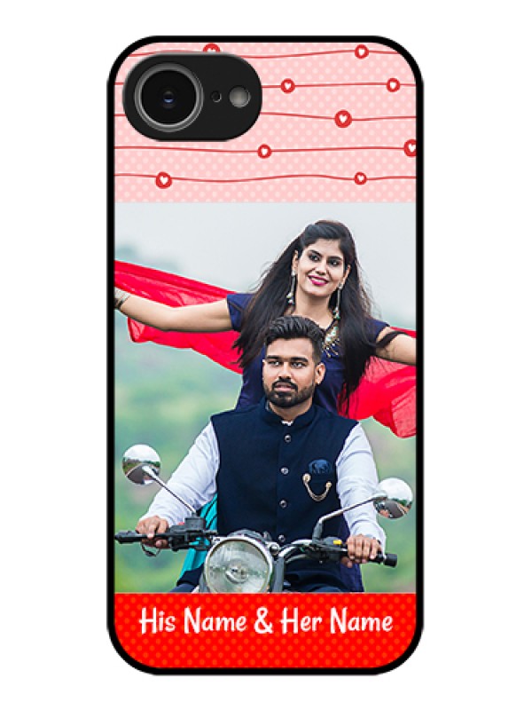 Custom iPhone 16e Custom Glass Phone Case - Red Pattern Case Design