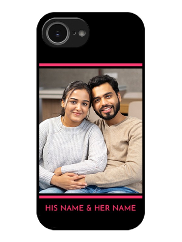 Custom iPhone 16e Custom Glass Phone Case - With Add Text Design