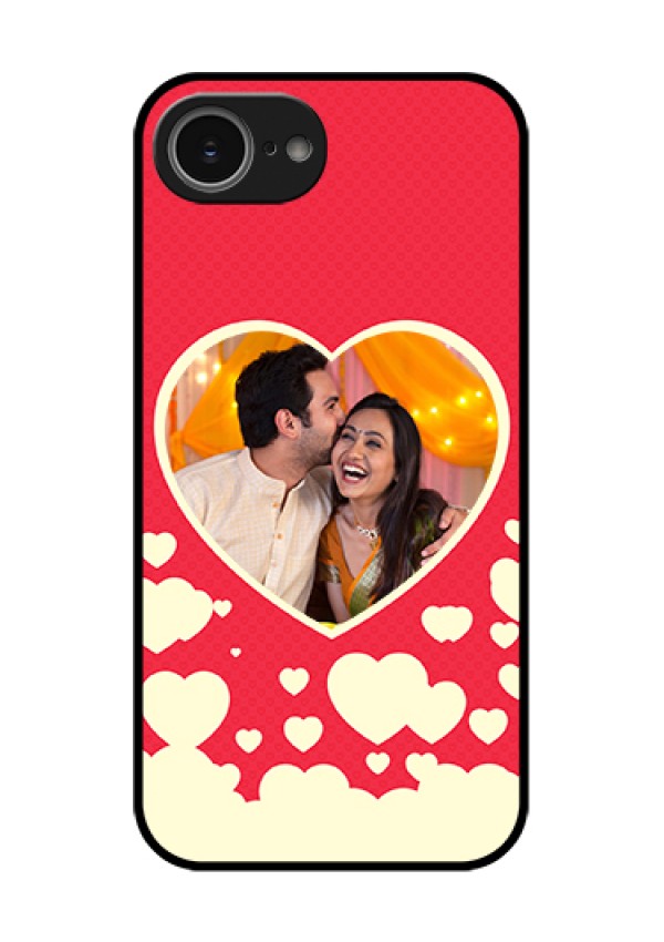 iPhone 16e Custom Glass Phone Case - Love Symbols Phone Cover Design