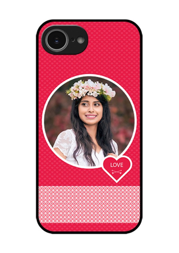 iPhone 16e Custom Glass Phone Case - Pink Color Pattern Design