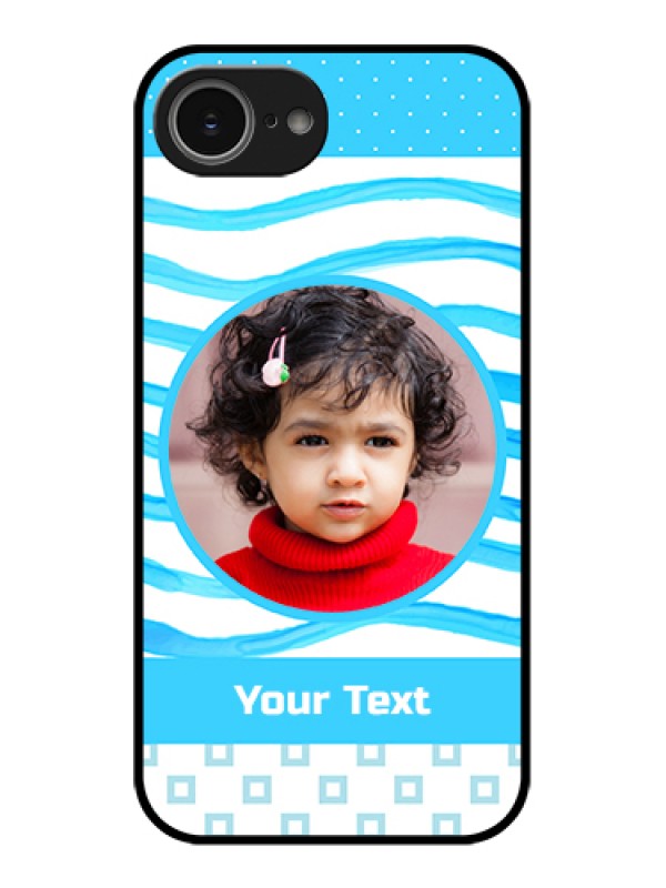 Custom iPhone 16e Custom Glass Phone Case - Simple Blue Case Design