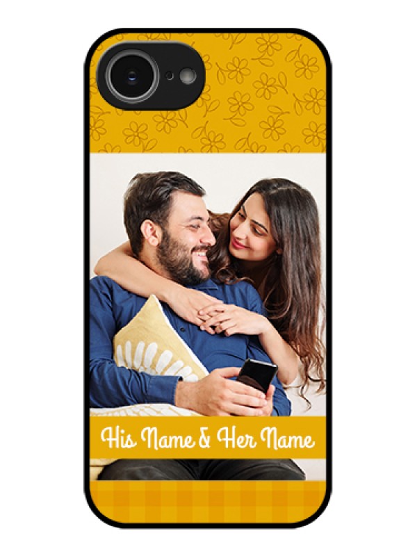 Custom iPhone 16e Custom Glass Phone Case - Yellow Floral Design