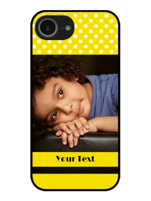 Custom iPhone 16e Custom Glass Phone Case - Bright Yellow Case Design