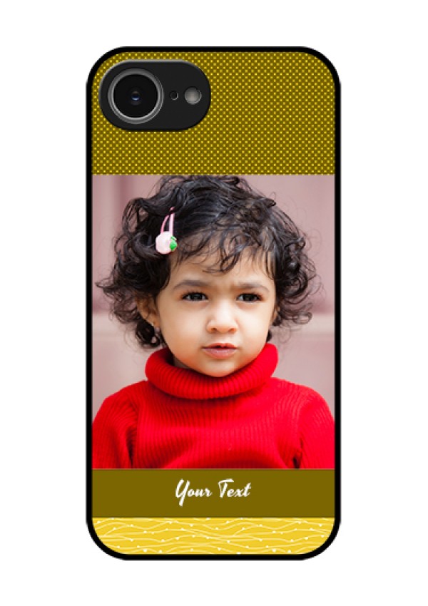 iPhone 16e Custom Glass Phone Case - Simple Green Color Design