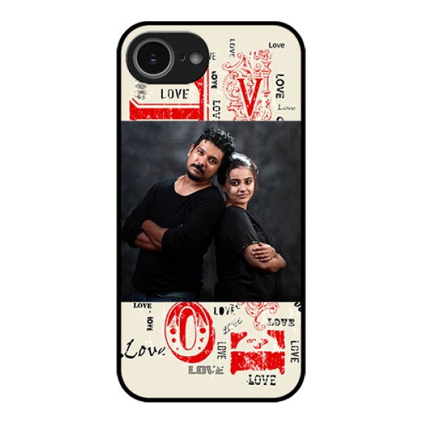 iPhone 16e Custom Glass Phone Case - Trendy Love Design Case