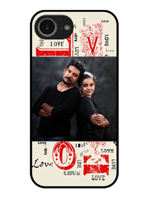 Custom iPhone 16e Custom Glass Phone Case - Trendy Love Design Case