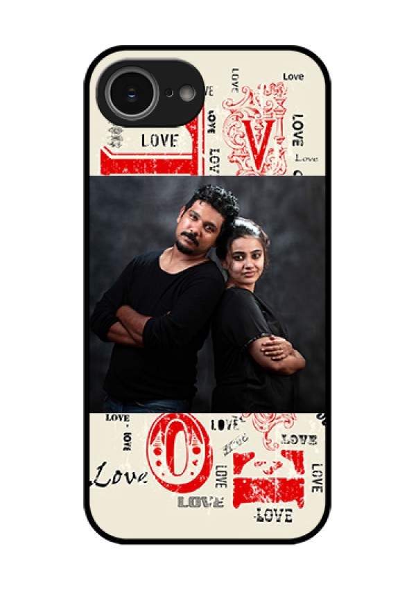 iPhone 16e Custom Glass Phone Case - Trendy Love Design Case