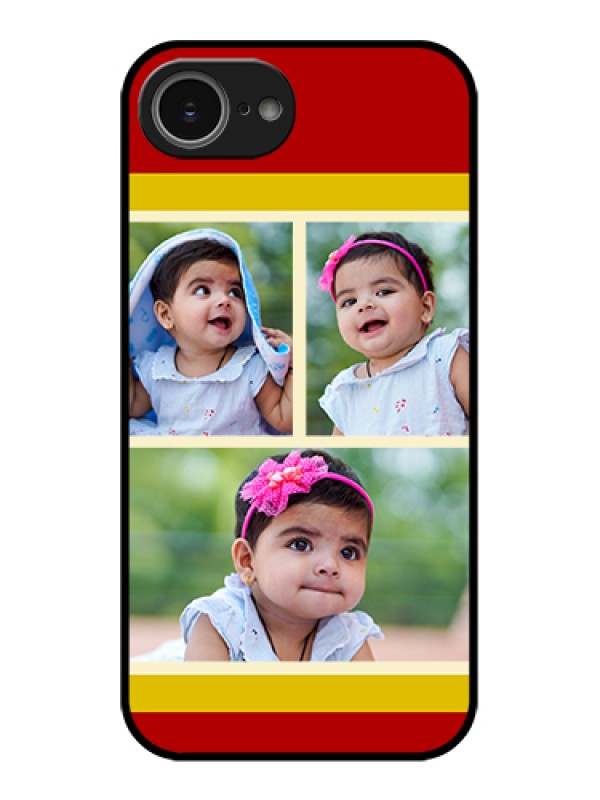 Custom iPhone 16e Custom Glass Phone Case - Multiple Pic Upload Design