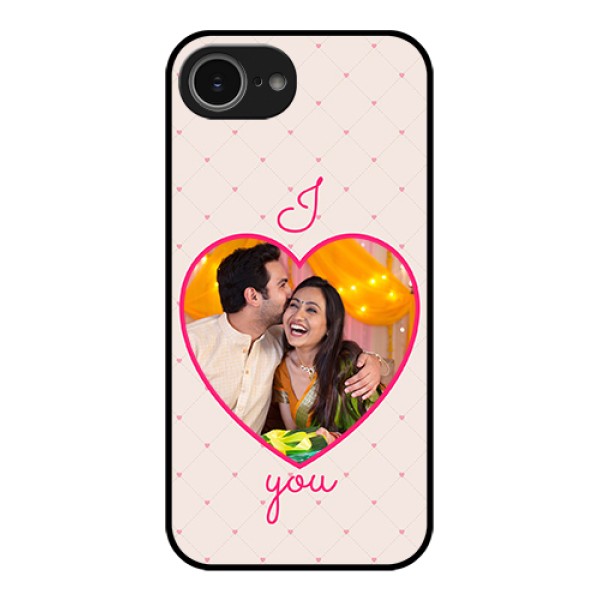 iPhone 16e Custom Glass Phone Case - Heart Shape Design