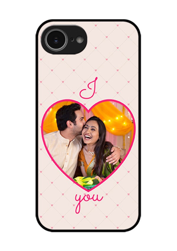 iPhone 16e Custom Glass Phone Case - Heart Shape Design