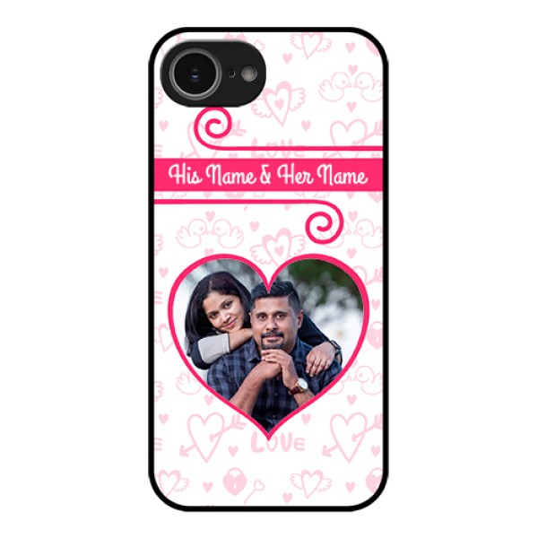 iPhone 16e Custom Glass Phone Case - Heart Shape Love Design iPhone 16e Custom Glass Phone Case - Heart Shape Love Design