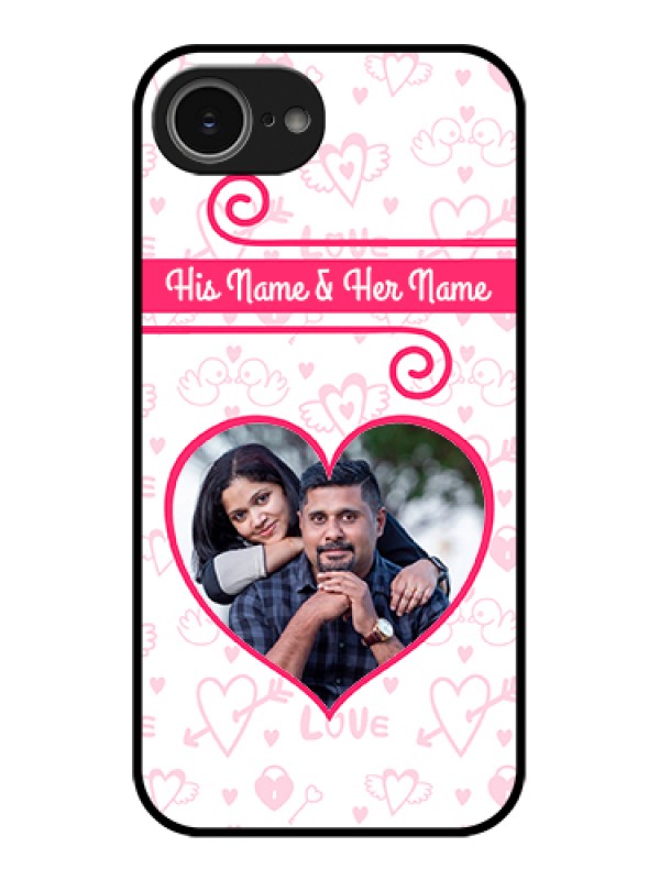 Custom iPhone 16e Custom Glass Phone Case - Heart Shape Love Design