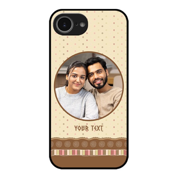 iPhone 16e Custom Glass Phone Case - Brown Dotted Mobile Case Design iPhone 16e Custom Glass Phone Case - Brown Dotted Mobile Case Design