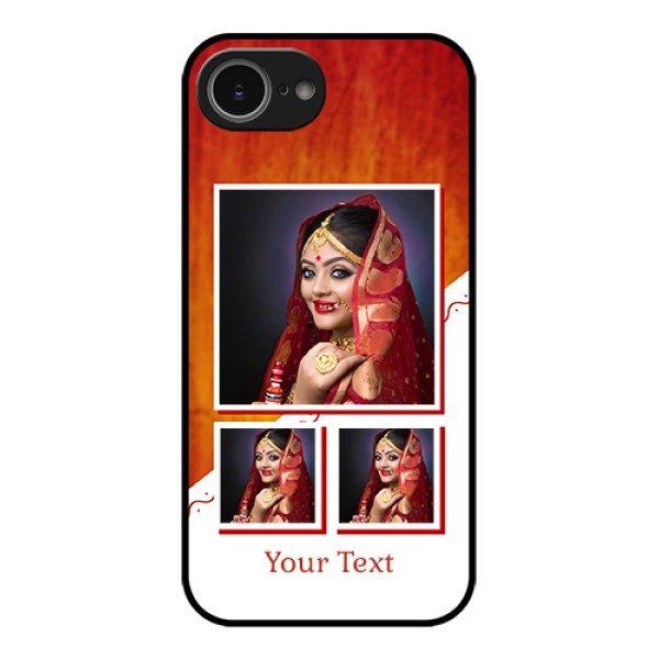 iPhone 16e Custom Glass Phone Case - Wedding Memories Design iPhone 16e Custom Glass Phone Case - Wedding Memories Design