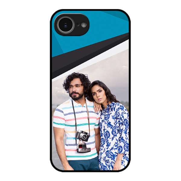 iPhone 16e Custom Glass Phone Case - Simple Pattern Photo Upload Design iPhone 16e Custom Glass Phone Case - Simple Pattern Photo Upload Design