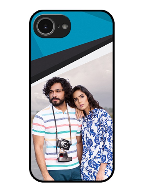 Custom iPhone 16e Custom Glass Phone Case - Simple Pattern Photo Upload Design