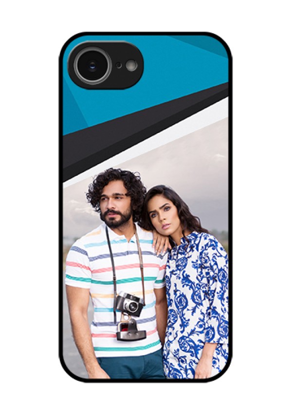 iPhone 16e Custom Glass Phone Case - Simple Pattern Photo Upload Design