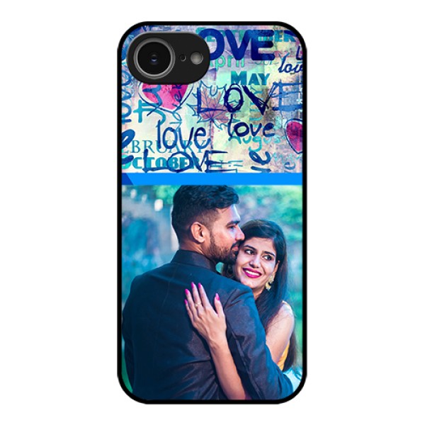 iPhone 16e Custom Glass Phone Case - Colorful Love Design