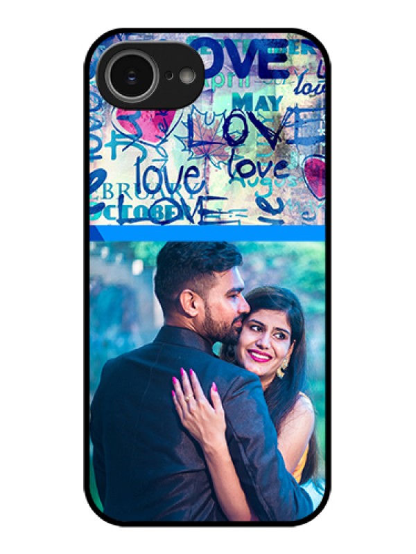 Custom iPhone 16e Custom Glass Phone Case - Colorful Love Design