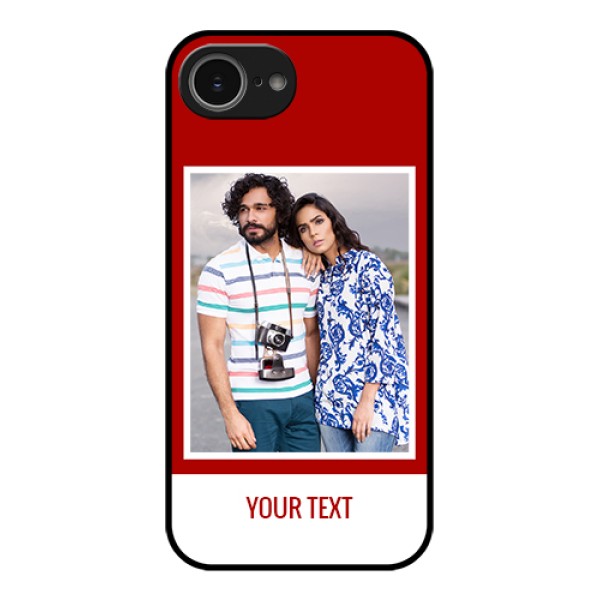 iPhone 16e Custom Glass Phone Case - Red Color Design