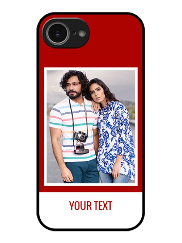 Custom iPhone 16e Custom Glass Phone Case - Red Color Design