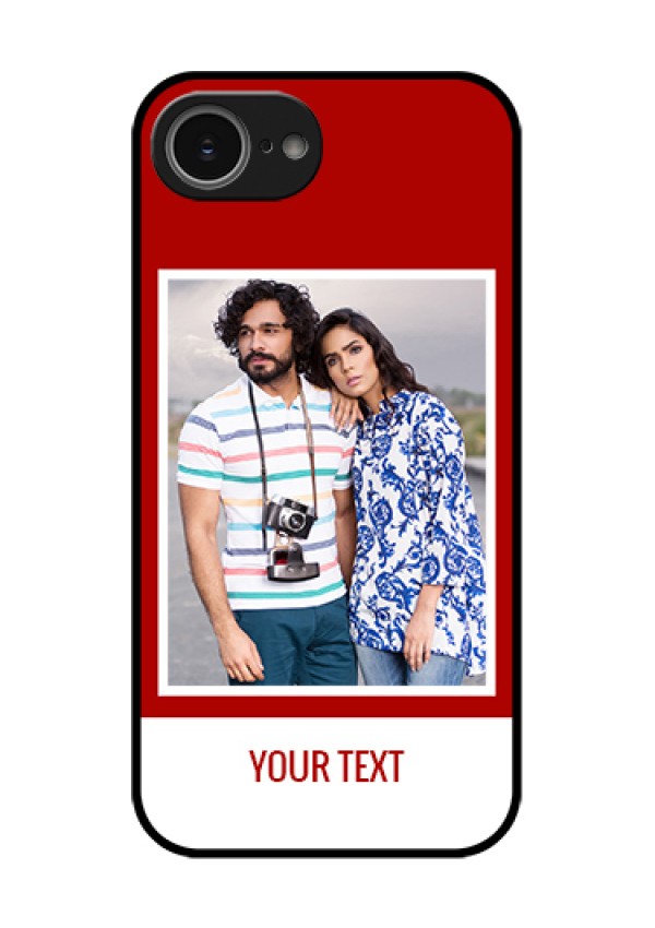 iPhone 16e Custom Glass Phone Case - Red Color Design