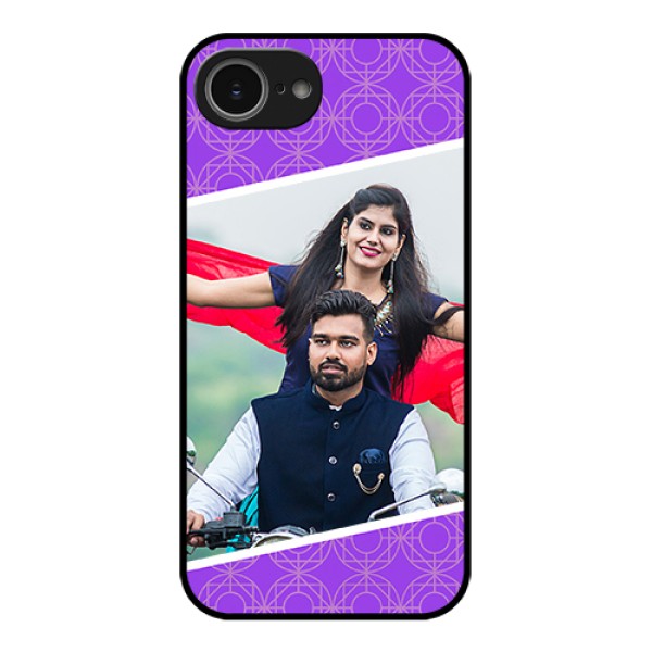 iPhone 16e Custom Glass Phone Case - Violet Color Pattern Design iPhone 16e Custom Glass Phone Case - Violet Color Pattern Design