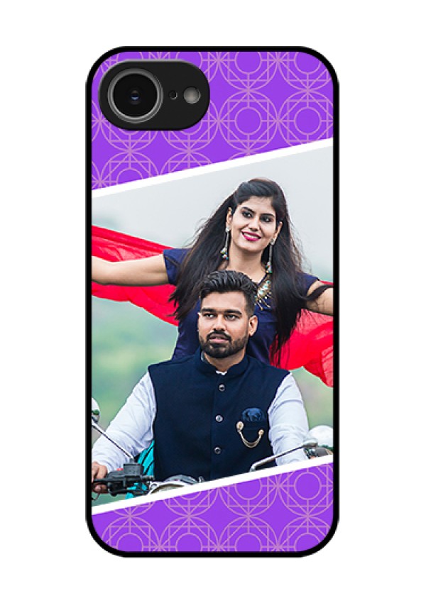 iPhone 16e Custom Glass Phone Case - Violet Color Pattern Design