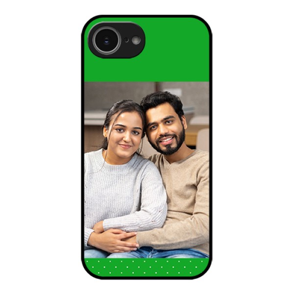 iPhone 16e Custom Glass Phone Case - Green Pattern Design