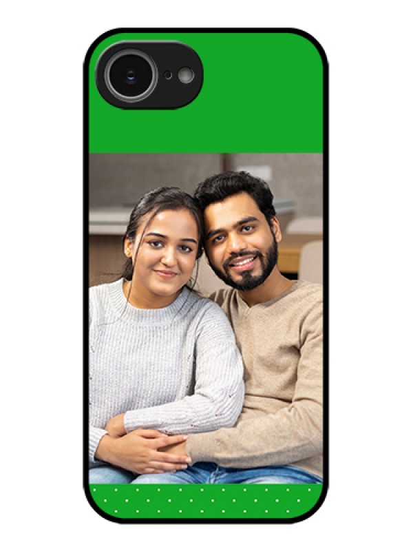 Custom iPhone 16e Custom Glass Phone Case - Green Pattern Design