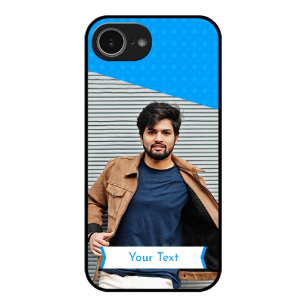 iPhone 16e Custom Glass Phone Case - Simple Blue Color Design