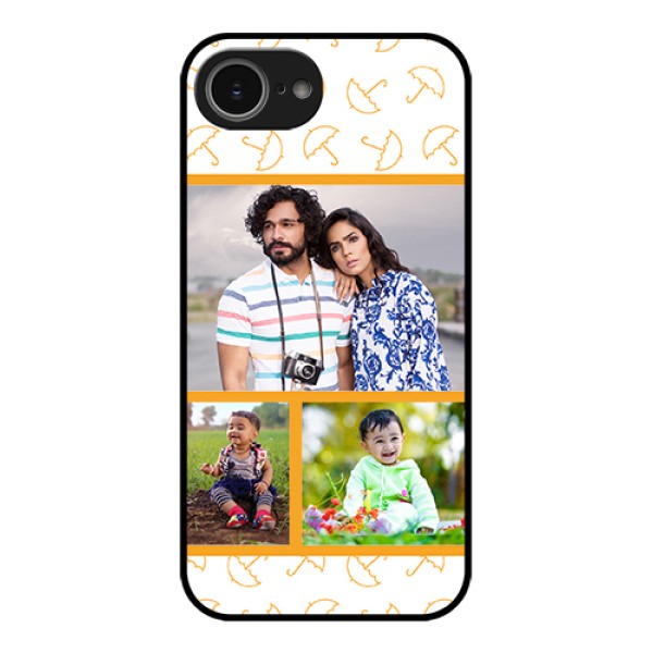 iPhone 16e Custom Glass Phone Case - Yellow Pattern Design