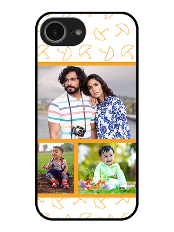 Custom iPhone 16e Custom Glass Phone Case - Yellow Pattern Design