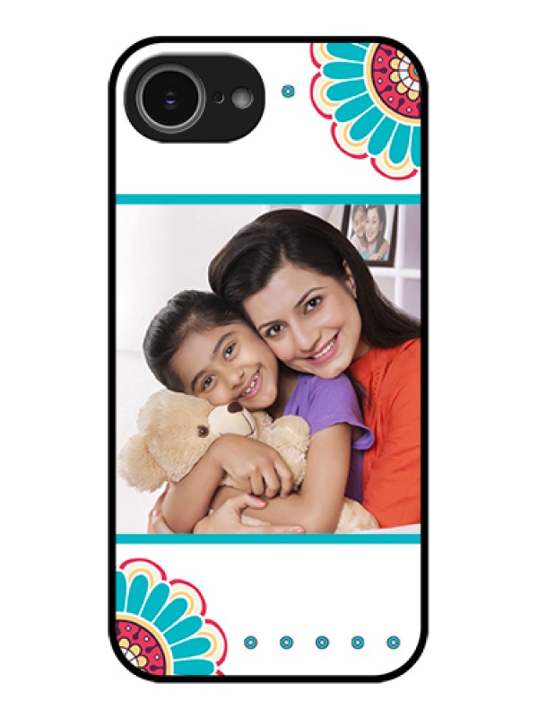 Custom iPhone 16e Custom Glass Phone Case - Flower Design