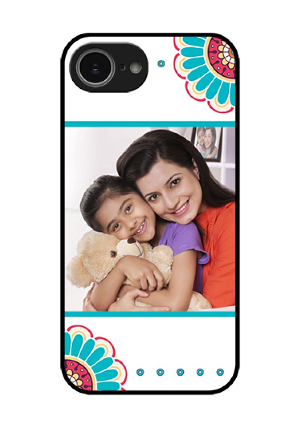 iPhone 16e Custom Glass Phone Case - Flower Design