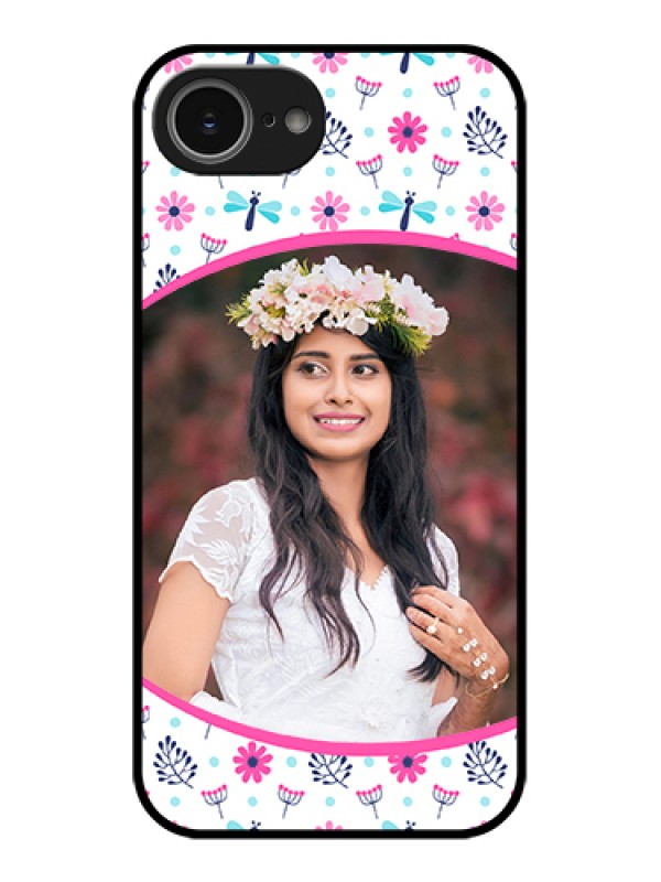 Custom iPhone 16e Custom Glass Phone Case - Colorful Flower Design