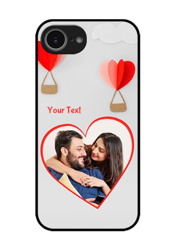 iPhone 16e Custom Glass Phone Case - Parachute Love Design
