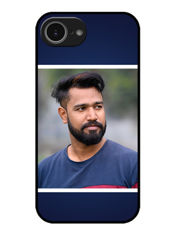 Custom iPhone 16e Custom Glass Phone Case - Simple Royal Blue Design