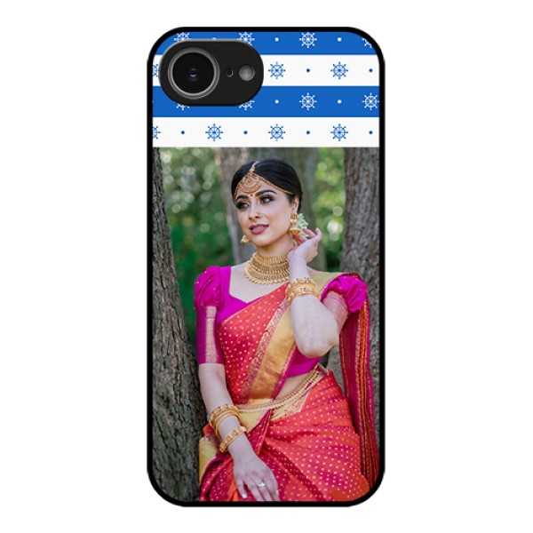 iPhone 16e Custom Glass Phone Case - Snow Pattern Design