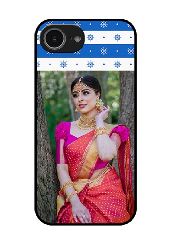 iPhone 16e Custom Glass Phone Case - Snow Pattern Design