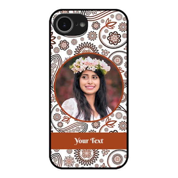 iPhone 16e Custom Glass Phone Case - Abstract Flower Design