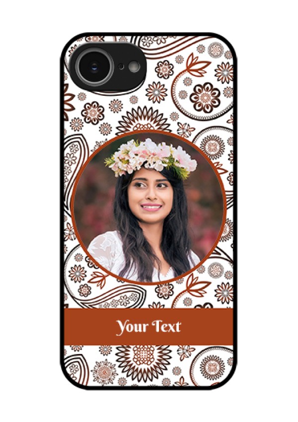 iPhone 16e Custom Glass Phone Case - Abstract Flower Design