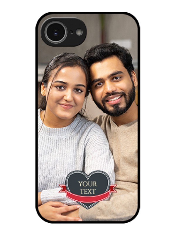 Custom iPhone 16e Custom Glass Phone Case - Just Married Couple Design