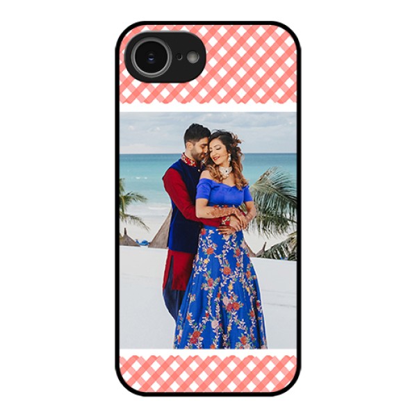 iPhone 16e Custom Glass Phone Case - Pink Pattern Design
