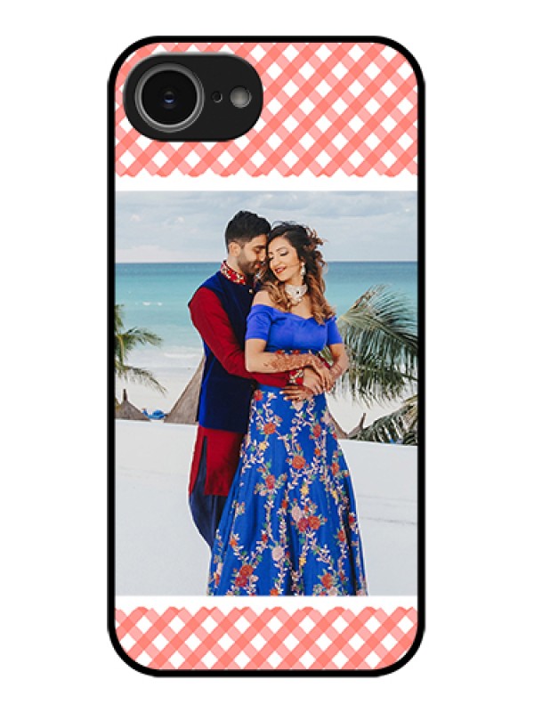 Custom iPhone 16e Custom Glass Phone Case - Pink Pattern Design