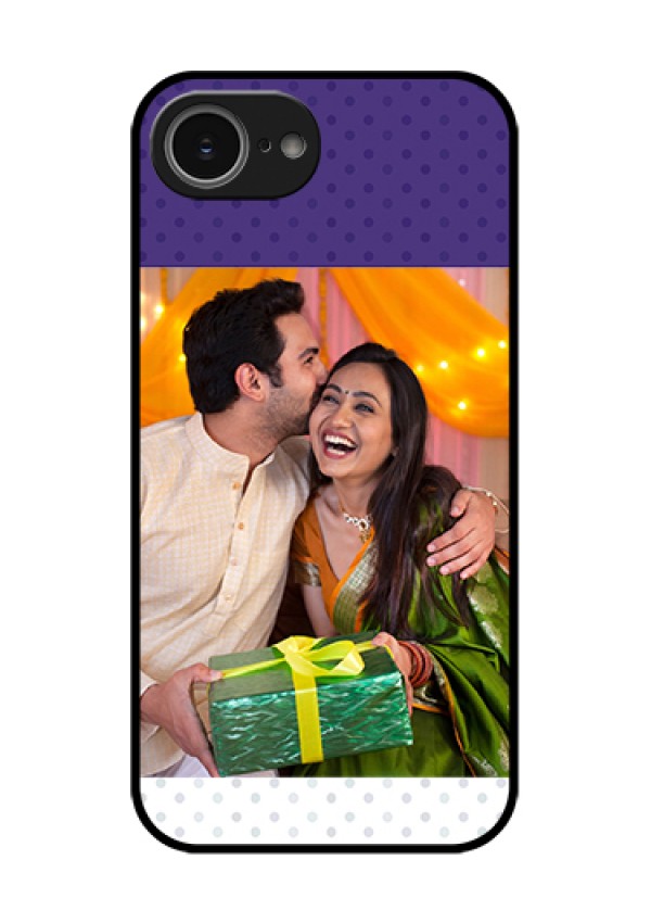 iPhone 16e Custom Glass Phone Case - Violet Colored Pattern Design