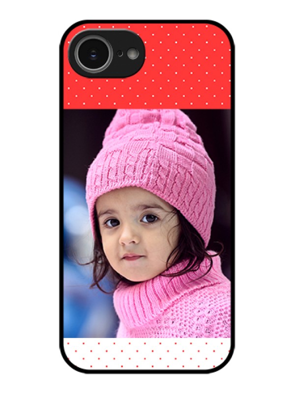 Custom iPhone 16e Custom Glass Phone Case - Red Pattern Design