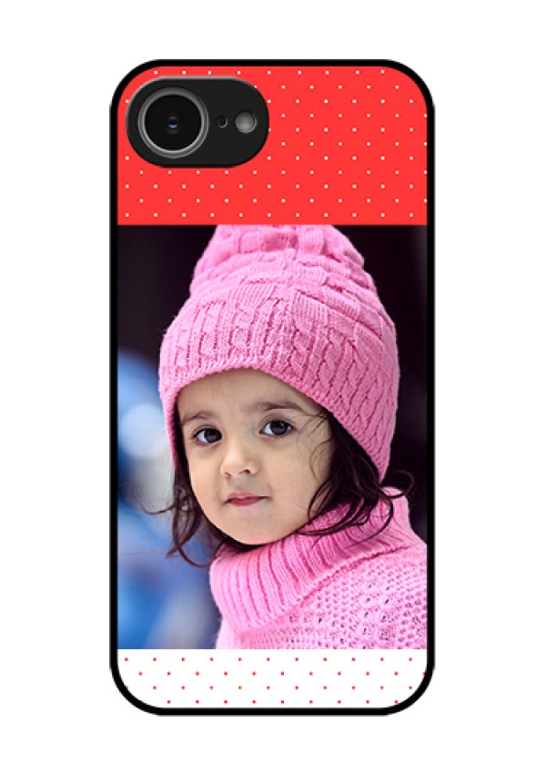 iPhone 16e Custom Glass Phone Case - Red Pattern Design